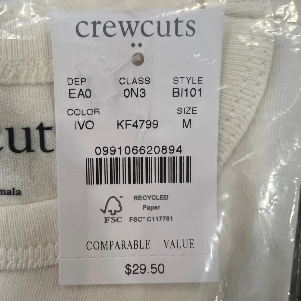 NWT J. Crew Boys' Ivory W/Dolphin Graphic Crewneck Tee